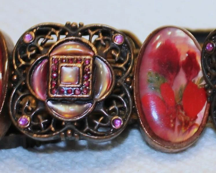 #Vintage resine bloemen armband – photo 2